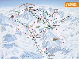 Pistekaart Stubaier Gletscher