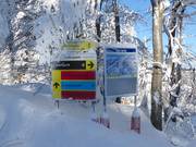 Duidelijke bewegwijzering in het skigebied