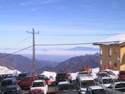 Parkeerplaatsen bij het skigebied La Parva