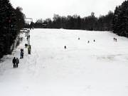 Het bovenste gedeelte van de skipiste