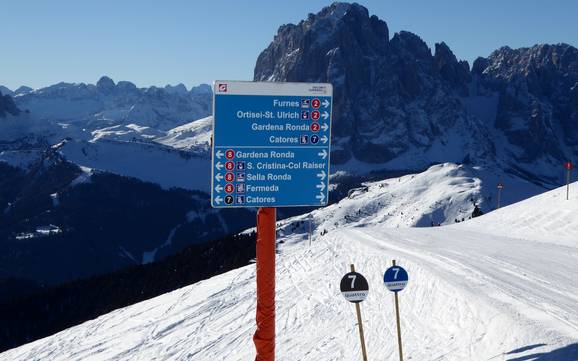 Gröden (Val Gardena): oriëntatie in skigebieden – Oriëntatie Gröden (Val Gardena)