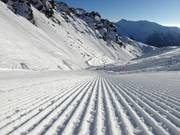 Uitstekende pistepreparatie in het skigebied Pejo