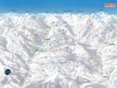 Pistekaart Saalbach Hinterglemm Leogang Fieberbrunn (Skicircus)