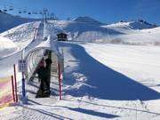 Groot oefengebied bij het bergstation van de Spieljochbahn