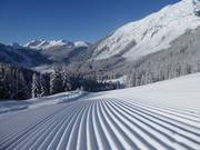 Zeer goede pistepreparatie bij de overgang naar de Bärenbadlift