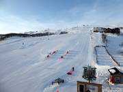 Uitzicht vanaf de Ski Lodge Tänndalen op de pistes bij Big Bench