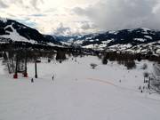 Beginnersgebied bij het dalstation Mont Arbois
