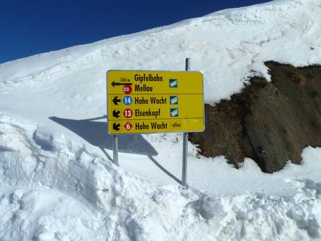 Bregenzer Woudgebergte: oriëntatie in skigebieden – Oriëntatie Damüls Mellau