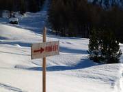 Waarschuwingsbord bij de ponylift