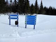 Pistebewegwijzering in het skigebied Le Mont Grand-Fonds
