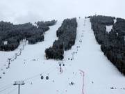 Uitzicht op de pistes Cougar, Holy Land en Exhibition