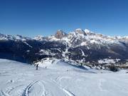 Uitzicht over de bekendste pistes van Cortina d'Ampezzo