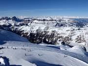 Start van de pistes op de Marmolada
