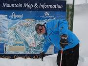 Pistekaart in het skigebied