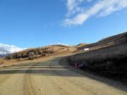 Weg naar het skigebied Cardrona