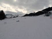 Beginnersgebied boven Megève bij het bergstation Chamois