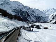 Het dorp Sulden am Ortler