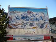 Pistekaart bij het dalstation in Wolkenstein