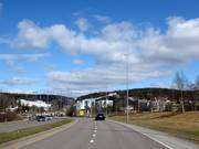 Route naar de skihal SNØ bij Oslo