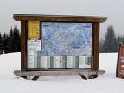 Piste-informatie in het skigebied van Megève