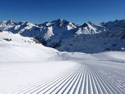 Perfecte pistepreparatie bij de Weißseejochbahn