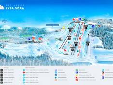 Pistekaart Łysa Góra – Dziwiszów