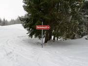 Waarschuwingsbord naar de Steckenberglift