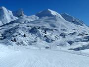 Uitzicht op de pistes Trittalp in Zürs