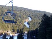 Uitzicht op de moeilijke piste Avez del Prinzep