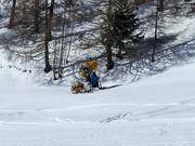 Sneeuwkanon aan de rand van de piste