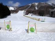 Oefenterrein met transportband van de skischool bij de West Mountain