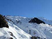 Uitzicht op de moeilijke afdaling Grind