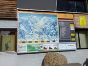 Pistekaart met actuele informatie over geopende liften en pisten bij het dalstation Hörnerbahn