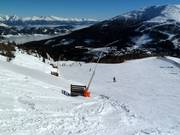 Volledige besneeuwing in het skigebied
