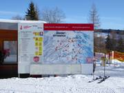 Pistekaart met actuele bedrijfsinformatie bij de Faschingalmbahn