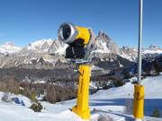 Sterk sneeuwkanon in Cortina d'Ampezzo