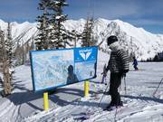 Pistekaart in het skigebied