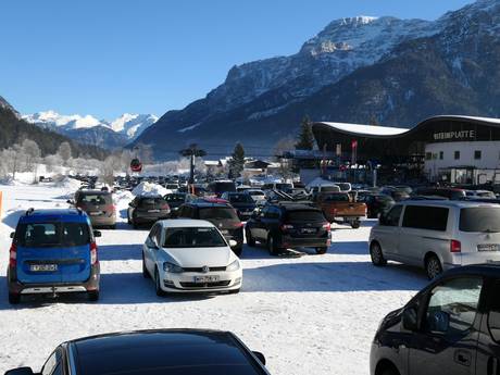 Traunstein: bereikbaarheid van en parkeermogelijkheden bij de skigebieden – Bereikbaarheid, parkeren Steinplatte-Winklmoosalm – Waidring/Reit im Winkl