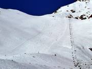 Uitzicht op de moeilijke piste Lomnické sedlo