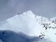 Uitzicht op Blue Heaven met uitstekende off-piste mogelijkheden