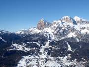 Uitzicht op de pistes van Cortina d'Ampezzo
