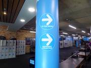 Bebording in de kleedruimte van de skihal