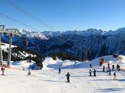 Pistes bij het middenstation van de Fellhornbahn