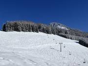 Verse sneeuwsporen bij het onderste deel van de Sonnalmbahn
