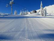 Perfect geprepareerde piste in Sun Peaks