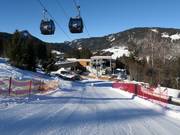 Piste naar de nieuwe locatie van het dalstation