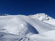 Diepe sneeuwhellingen bij de Wetterwandeck