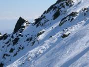 Extreme, onbeveiligde hellingen bij de stoeltjeslift Laleto 2