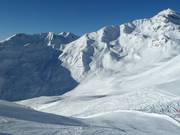 Uitzicht op de pistes bij de Obere Scheid