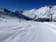 Geprepareerde piste in het skigebied Hohsaas